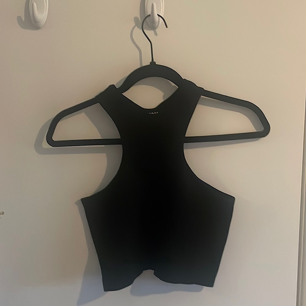 Wild Fable Black high neck ribbed crop tank